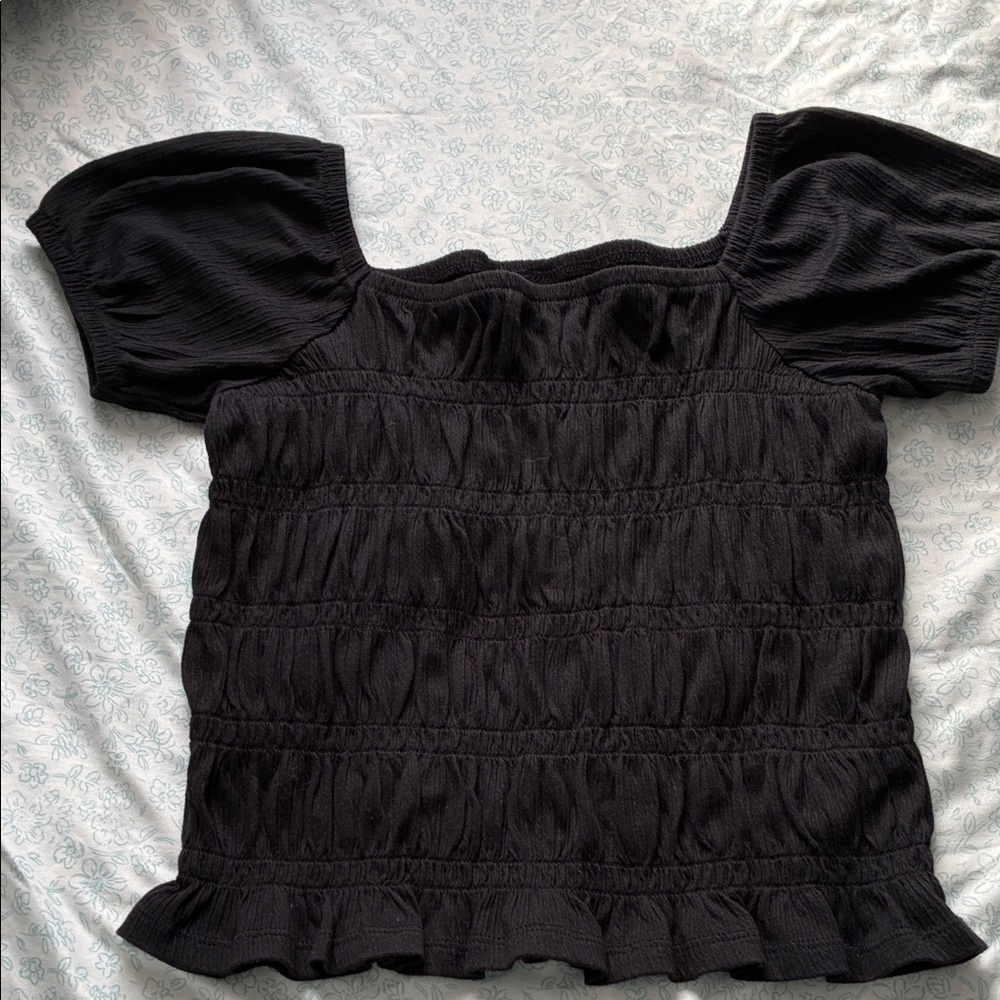 Old Navy Black Ruched Kids Blouse